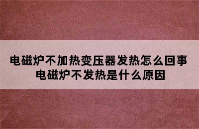 电磁炉不加热变压器发热怎么回事 电磁炉不发热是什么原因